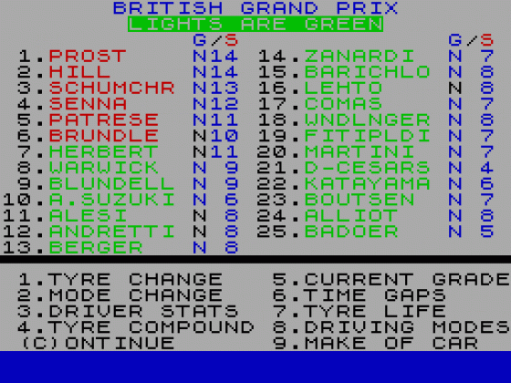 World of Grand Prix Racing - 1993 Screenshot