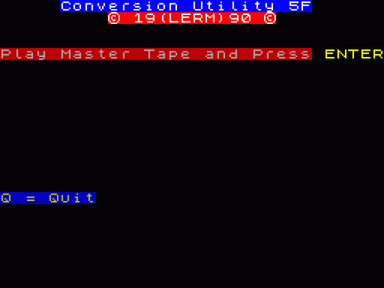 Conversion Utility 5F Screenshot 1 (Spectrum 48K)