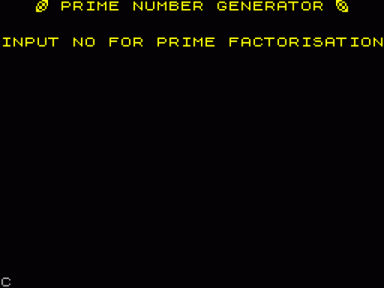 Prime Number Generator Screenshot