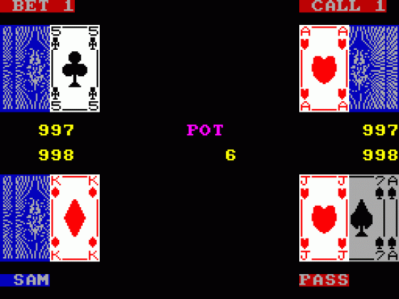 7 Card Stud Screenshot 1 (Spectrum 48K)