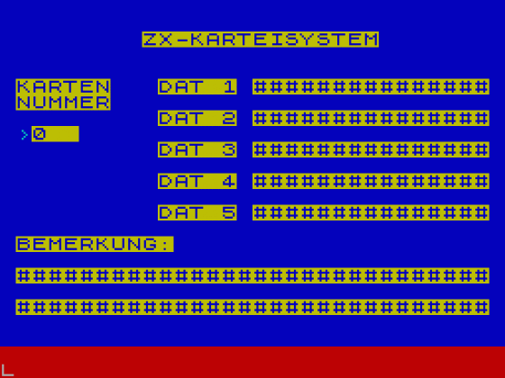 ZX-Karteisystem Screenshot