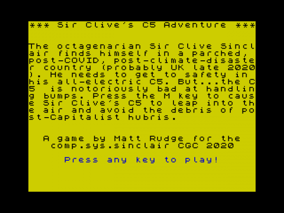 Sir Clive's C5 Adventure