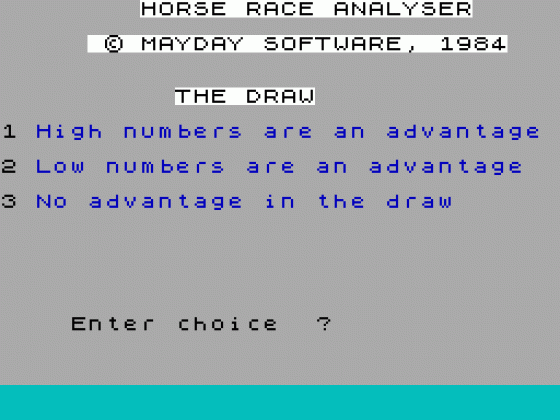 Horse Race Analyser Screenshot