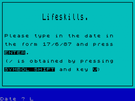Good Questions - Lifeskills Screenshot 1 (Spectrum 48K)
