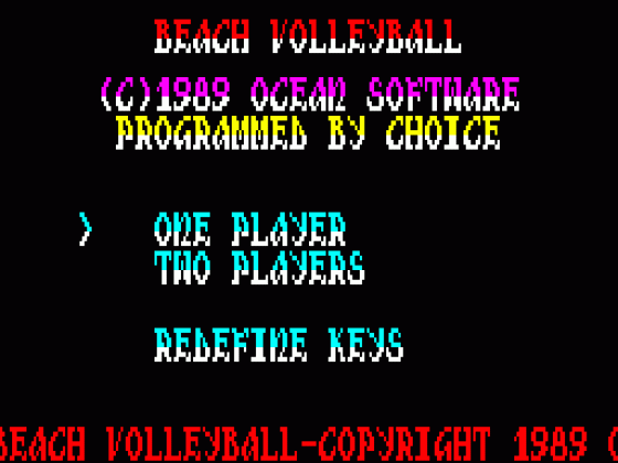 Beach Volley Screenshot 5 (Spectrum 48K)