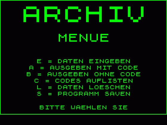 Archiv Screenshot