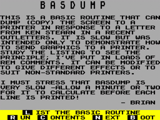 Basdump Screenshot