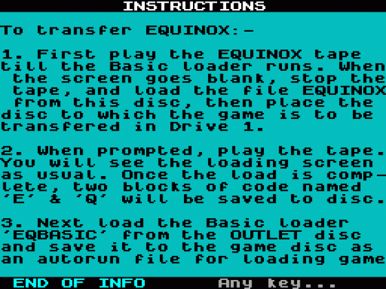 Games Transfer: Equinox Screenshot