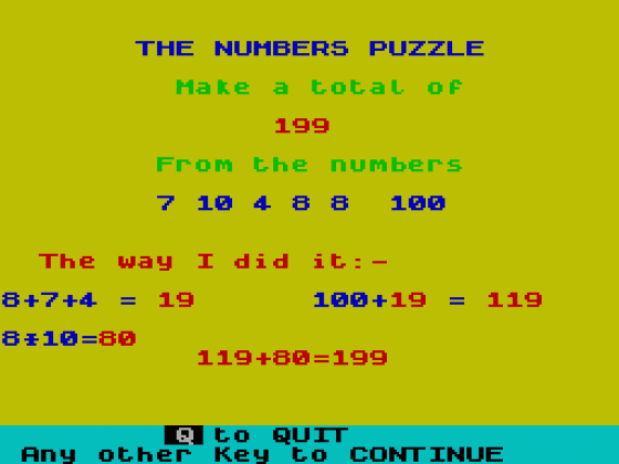 The Numbers Puzzle Screenshot