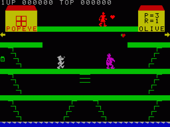 Popeye Screenshot 1 (Spectrum 48K)