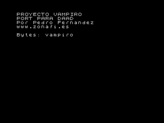 Proyecto Vampiro Screenshot 1 (Spectrum 48K)