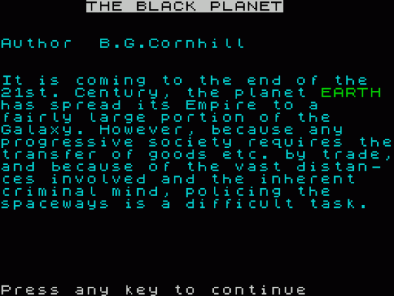 The Black Planet