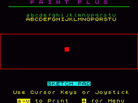 Paint Plus Screenshot 1 (Spectrum 48K)