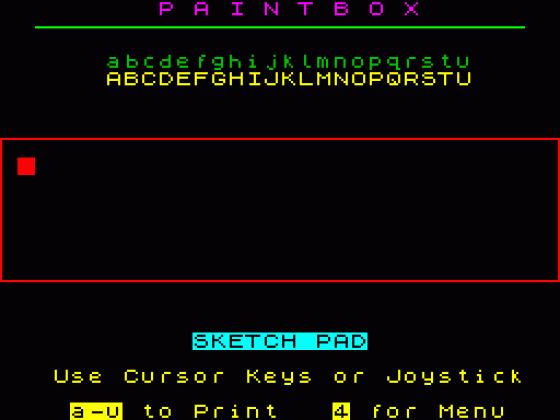 Paintbox Screenshot 1 (Spectrum 48K)