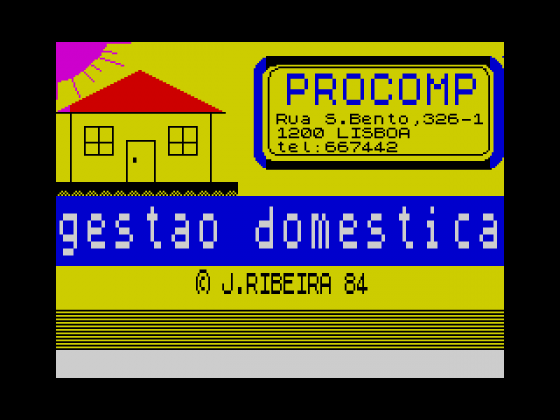 Gestão Doméstica Screenshot 1 (Spectrum 48K)