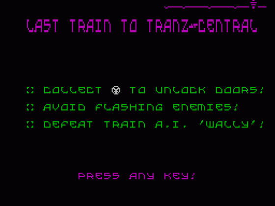 Last Train To Tranz-Central Part 1 Screenshot 30 (Spectrum 48K/128K/+2/+3)