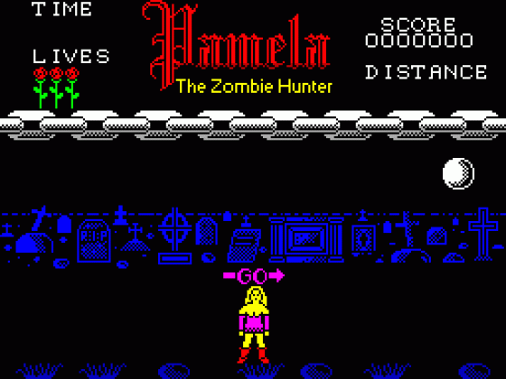 Pamela The Zombie Hunter Screenshot 1 (Spectrum 48K/128K/+2/+3)
