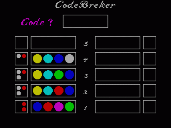 CodeBreker Screenshot 1 (Spectrum 48K)