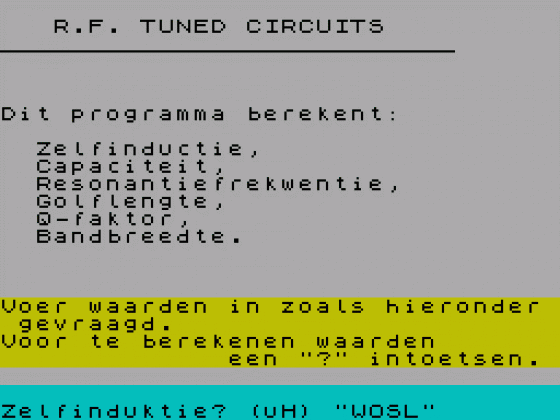 R.F. Tuned Circuits Screenshot
