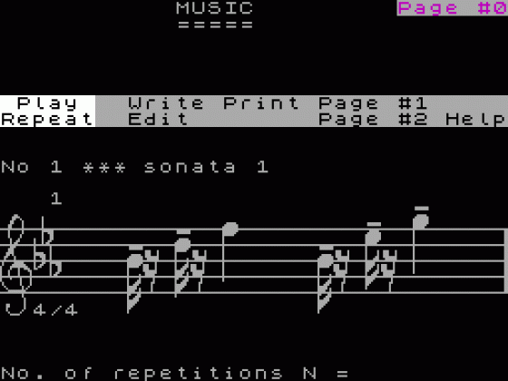 Music Typewriter Screenshot 1 (Spectrum 48K)