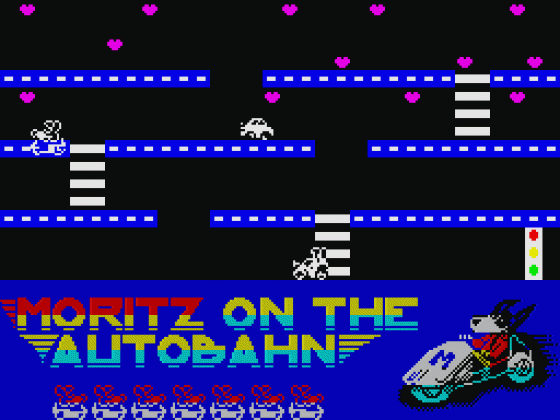 Moritz On The Autobahn Screenshot 11 (Spectrum 48K/128K/+2/+3)