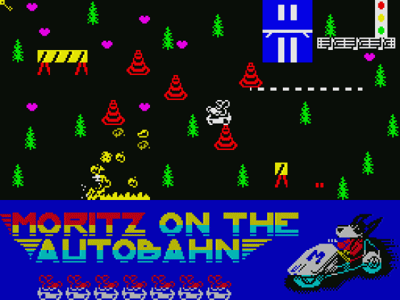 Moritz On The Autobahn Screenshot 14 (Spectrum 48K/128K/+2/+3)