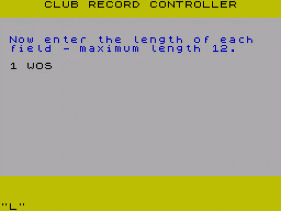 Club Record Controller Screenshot 1 (Spectrum 48K)