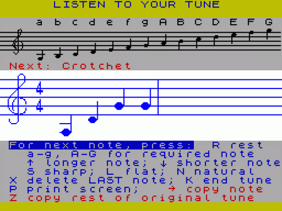 Music Master Screenshot 1 (Spectrum 48K)