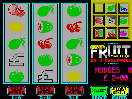 Super Fruit Machine Screenshot 1 (Spectrum 48K)