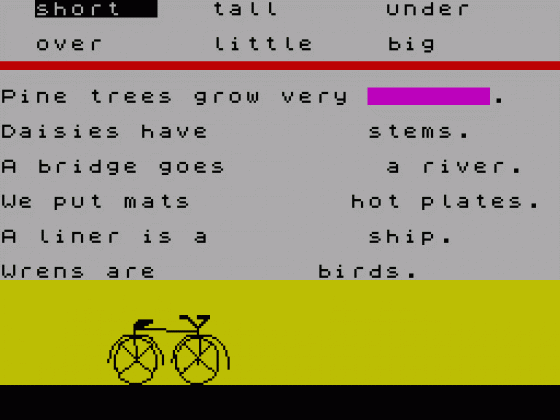 Missing Words Screenshot 1 (Spectrum 48K)