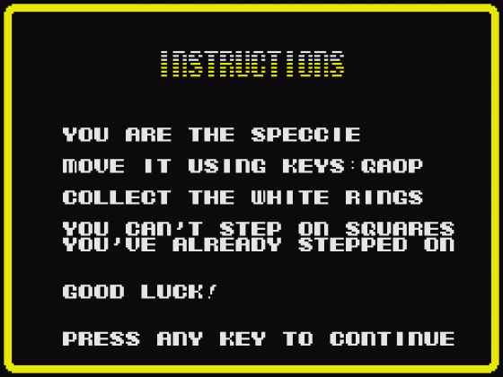 The Speccies 2 Screenshot 14 (Spectrum 48K/128K/+2/+3)