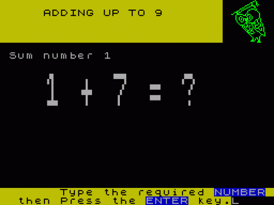 Basic Arithmetic Screenshot 1 (Spectrum 48K)