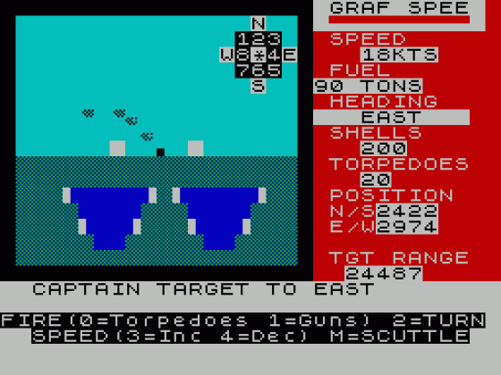 Admiral Graf Spee Screenshot 5 (Spectrum 48K)