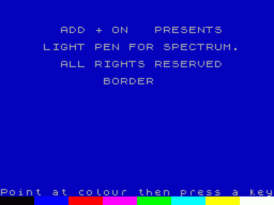 Tenkolek Light Pen Screenshot 1 (Spectrum 48K)
