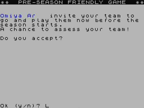 Football Manager Revisited Screenshot 13 (Spectrum 48K/128K/+2/+3)