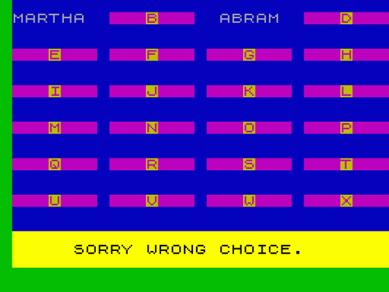 SUperquiz 2 Screenshot 1 (Spectrum 48K)