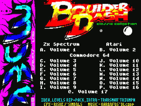 Boulder Dash Classic Collection Screenshot 1 (Spectrum 48K/128K/+2/+3)