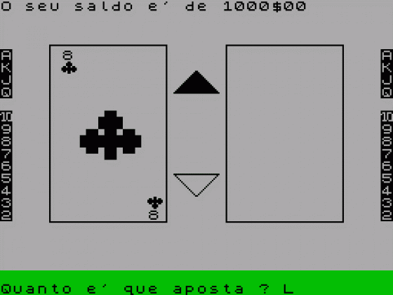 Para Cima ou Para Baixo? Screenshot 1 (Spectrum 48K)