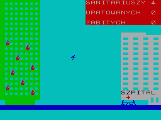 Pozar Wiezowca Screenshot 1 (Spectrum 48K)