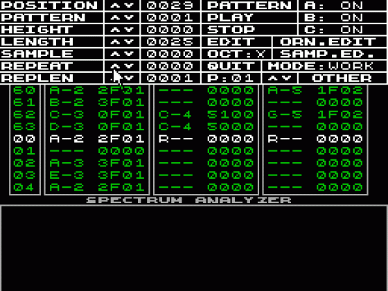 Sound Tracker Demo Screenshot 1 (Spectrum 48K)