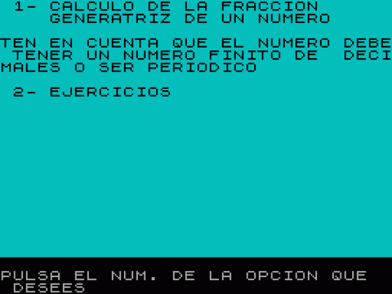 Fracciones Generatrices Screenshot