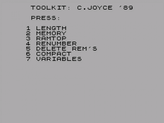 Toolkit Screenshot