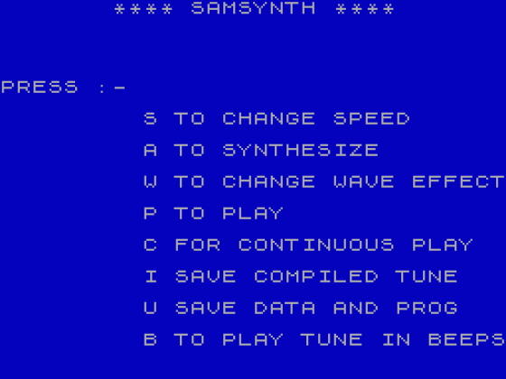 SamSynth Screenshot