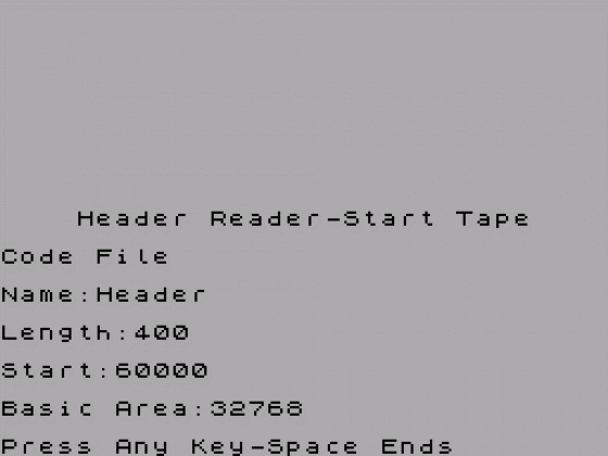 MC Header Reader Screenshot