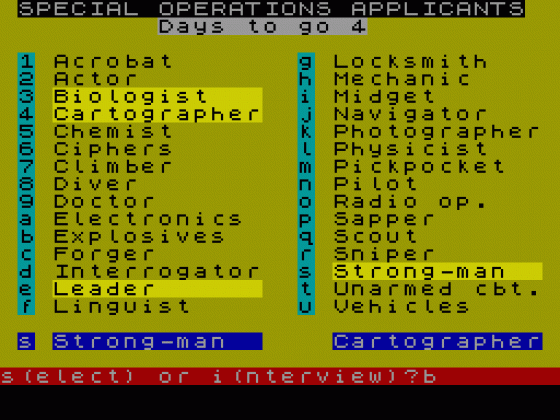 Operaciones Especiales Screenshot 1 (Spectrum 48K)