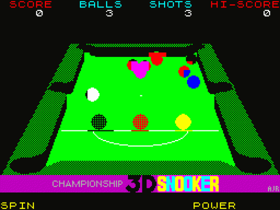 Championship 3D Snooker Screenshot 1 (Spectrum 48K)