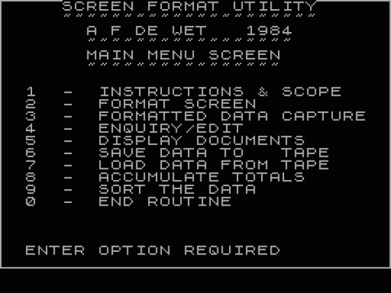 Screen Format Utility Screenshot