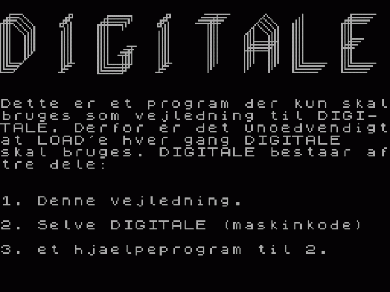 Digitale Screenshot 1 (Spectrum 48K)