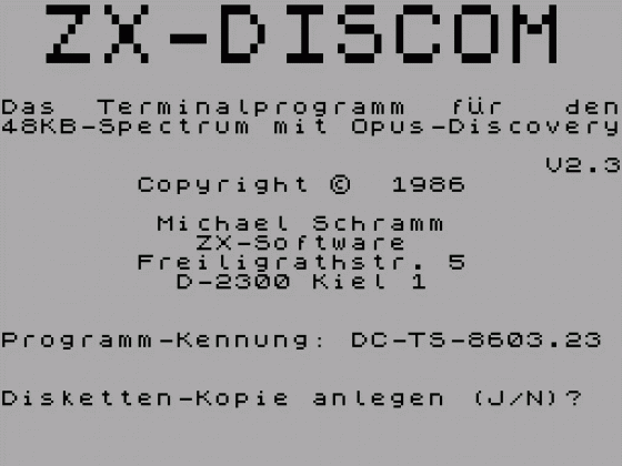 ZX-DISCOM Screenshot