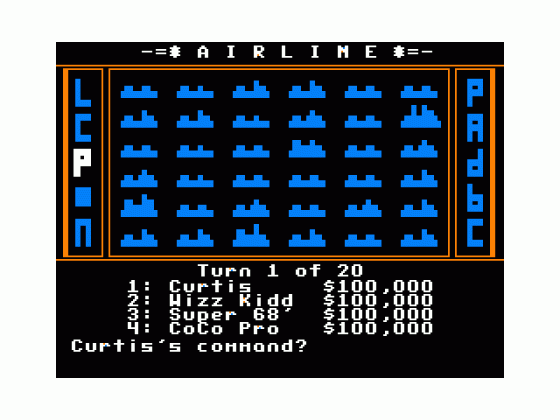 Airline Screenshot 1 (Tandy Color Computer 1/2/3)